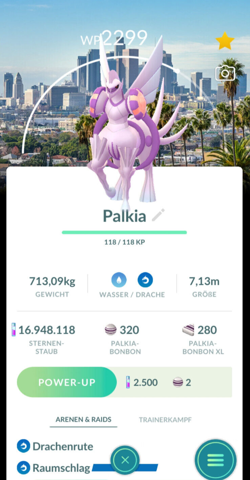 !!! Pokemon GO PALKIA Origin Form Los Angeles Trade LOCATION CARD Tausch !!! - Image 1