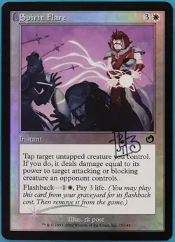 Spirit Flare FOIL Torment NM White Common SIGNED MTG CARD (ID# 409351) ABUGames - Image 1