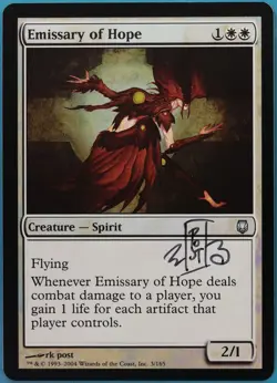 Emissary of Hope FOIL Darksteel NM White Uncommon SIGNED CARD (441870) ABUGames - Image 1