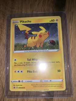 2020 pikachu Tail Whip Pokemon Card/ RARE Holo Some Wear - Image 1
