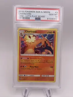 2018 Pokemon Dragon Majesty #3 Charizard Let’s Play Eevee PSA 10 Gem Mint - Image 1