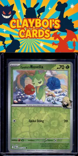Cynthia's Roselia SV10: Destined Rivals Pokemon 007/182 Reverse Holo NM+ - Image 1