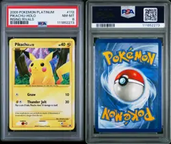 2009 Pokemon TCG #112 Pikachu Holo Secret Rare Platinum Rising Rivals PSA 8 - Image 1