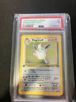 Wigglytuff 16/64 Pokemon 1st Edition Jungle Holo PSA 7 - Image 1