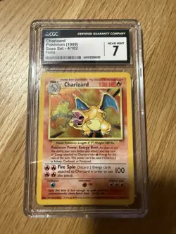 Pokemon Charizard Base Set Unlimited Holo Rare #4 CGC 7 - Image 2