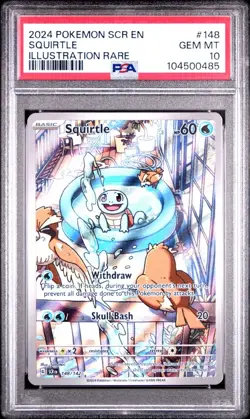 Pokemon Squirtle 148/142 SV07 Stellar Crown Illustration Rare GEM MT PSA 10 - Image 1
