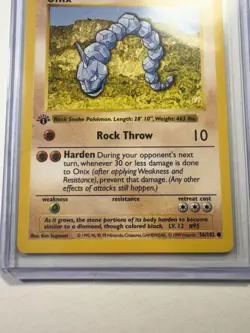 Pokemon TCG Onix Base Set 56/102 Regular 1st Edition Common - Image 4