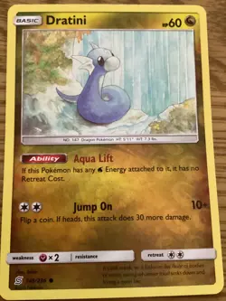 Dratini Pokemon Card 148/236 Reverse Holo- Used - Sun & Moon - Unified Minds - Image 1