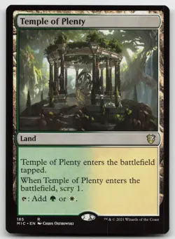 MTG Temple of Plenty R Commander: Innistrad: Midnight Hunt 185 LP - Image 1