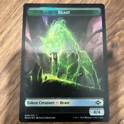 MTG 1X BEAST / TREASURE DOUBLE SIDED TOKEN MH2 Modern Horizons 2 Foil NM - Image 1