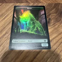 MTG 1X BEAST / TREASURE DOUBLE SIDED TOKEN MH2 Modern Horizons 2 Foil NM - Image 2