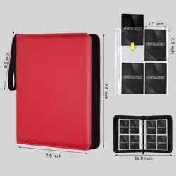 400 Pocket Card Binder for Trading Cards MTG TCG Sports Cards - Red - Image 3