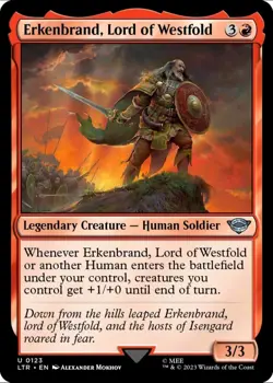X 1 Erkenbrand, Lord of Westfold NM Lord of the Rings LTR 123 MTG - Image 1