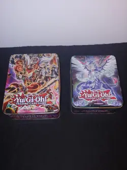 Lot of 2 EMPTY YuGiOh! 2014 Mega Tin + 2011 Collection Tin - Image 1