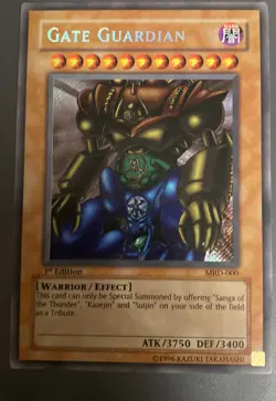 Yugioh Gate Guardian Metal Raiders 1st Edition Secret Rare Holo MRD-000 2002 - Image 3
