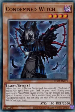 EGO1-EN019 CONDEMNED WITCH COMMON UNLIMITED EDITION YuGiOh CARD - Image 1