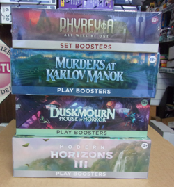 MTG MODERN 3 + DUSKMOURN + MURDERS PLAY + PHYREXIA SET BOOSTER BOXES - Image 1
