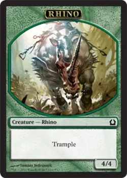 4x Rhino Token MTG Return to Ravnica NM Magic Regular - Image 1