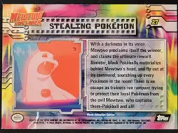 Stealing Pokemon #27 Mewtwo Strikes Back Topps Movie Edition Pokemon 1999 LP - Image 2