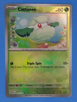 Cottonee 007/131 Pokemon TCG Prismatic Evolutions Master Ball Reverse Holo NM - Image 1