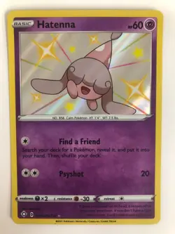 Pokemon Hatenna Shining Fates Shiny Vault 2021 NM Foil SV054/SV122 Box 4 - Image 1