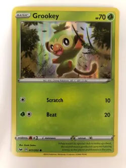 Pokemon Grookey SWSH01 Sword & Shield Base Set NM 2019 Foil 011/202 Box 4 - Image 1