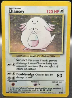 Pokemon TCG - Chansey Base Set Holo 3/102 Pokemon TCG WOTC MP HP - Image 1