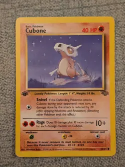 1st Edition Cubone 50/64 - 1999 Jungle Set - Pokemon Card - LP - Image 1