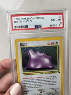 Pokemon fossil ditto holo 1999 PSA 8 NM-MT Trading Card - Image 2