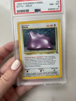 Pokemon fossil ditto holo 1999 PSA 8 NM-MT Trading Card - Image 3