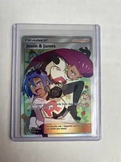 Jessie and James FULL ART Trainer 68/68 Pokemon S&M Hidden Fates NM Holo 2019 - Image 1
