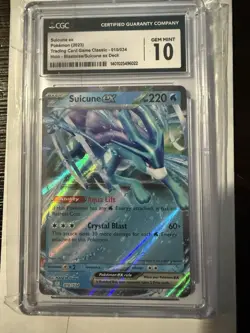 Suicune ex CLB 010/034 Pokemon Card - CGC 10 GRADED GEM MINT - TCG Classic - Image 1
