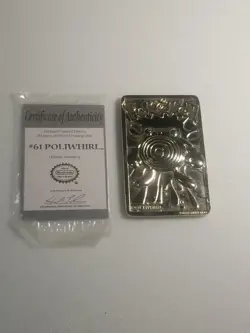 23K Gold Plated Poliwhirl 1999 Burger King Pokemon Trading Card - Image 1