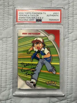Pokemon Ash Ketchum Signed Veronica Taylor 2000 Topps TV PSA 10 Authentic - Image 1