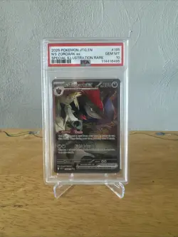 POKEMON JOURNEY TOGETHER SPECIAL ILLUSTRATION RARE #185 N'S ZOROARK EX PSA 10 - Image 1