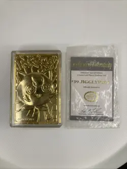 Pokemon Jigglypuff #39 23k Gold Plated Trading Card Burger King 1999 Vintage - Image 1