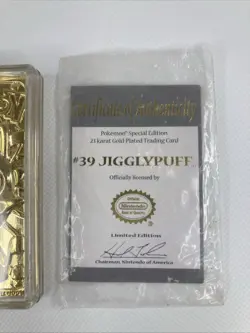 Pokemon Jigglypuff #39 23k Gold Plated Trading Card Burger King 1999 Vintage - Image 3