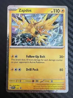 Pokemon TCG Zapdos 157 Sv: Scarlet & Violet Promo Holo NM - Image 1