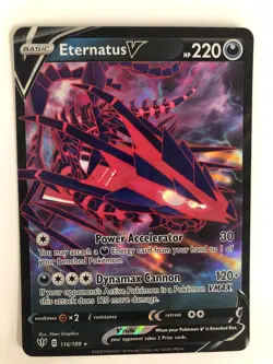 Pokemon Eternatus V SWSH03 Darkness Ablaze NM 2020 Foil 116/189 Box 3 - Image 1