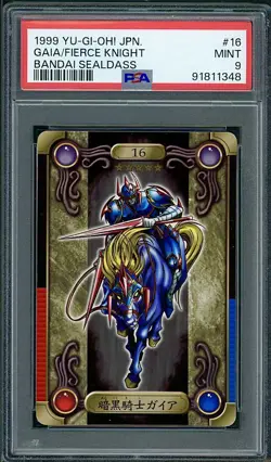 PSA 9 Gaia the Fierce Knight Japanese Sealdass No 16 Yugioh 1999 - Image 1