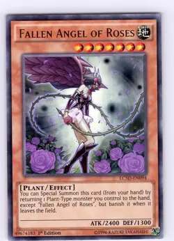 Yu-Gi-Oh TCG Fallen Angel Of Roses LC5D-EN094 1st Edition Ultra Rare Card LP-NM - Image 1