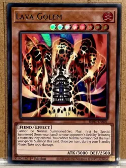 Lava Golem Ultra Rare 1st Edition Mint Condition Yu-Gi-Oh! Card [RA01-EN001] - Image 1
