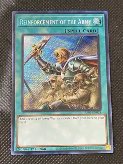 YuGiOh! - Reinforcement Of The Army RA01-EN051 Secret Rare 1st Edition Near Mint - Image 1