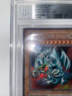 Yu-Gi-Oh Blue Eyes Toon Dragon MRL-000 1st Edition 2002 BGS 9 MT - Image 4