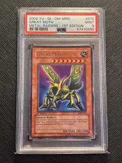 PSA 9 - GREAT MOTH - MRD-070 - 1ST EDITION - RARE - 2002 - YuGiOh - POP 31 - Image 1