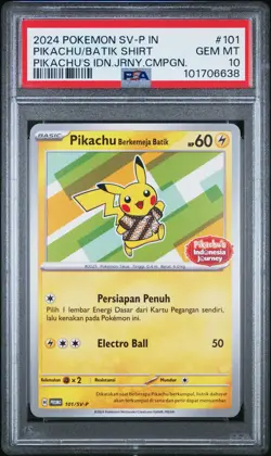 Pikachu in Batik Shirt - Indonesian Journey Promo 101/SV-P - Pokemon Card - Image 1