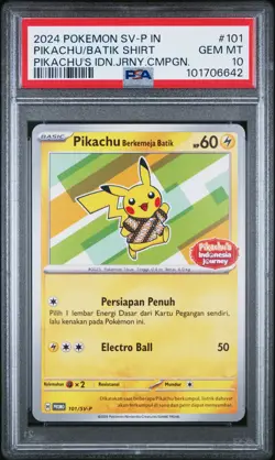 Pikachu in Batik Shirt - Indonesian Journey Promo 101/SV-P - Pokemon Card - Image 1