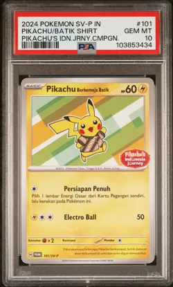 Pikachu in Batik Shirt - Indonesian Journey Promo 101/SV-P - Pokemon Card - Image 1
