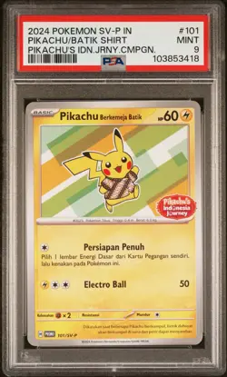 Pikachu in Batik Shirt - Indonesian Journey Promo 101/SV-P - Pokemon Card - Image 1