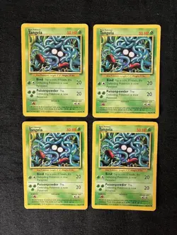 Tangela Bind/Poisonpowder 50 HP Pokemon Base Set TCG Card 66/102 - Lot of 4 - Image 1